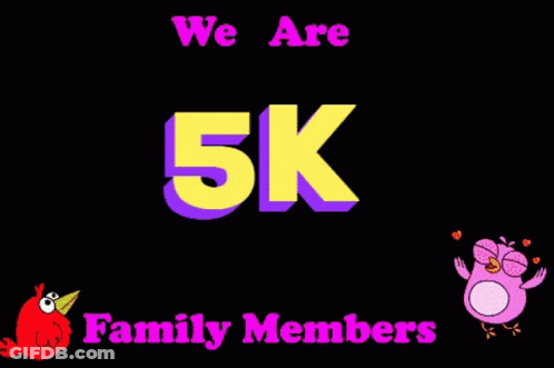 Sign Saying We Are 5K Family Members GIF