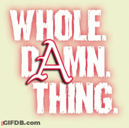 Sign Saying Whole Damn Thing On Yellow Background GIF