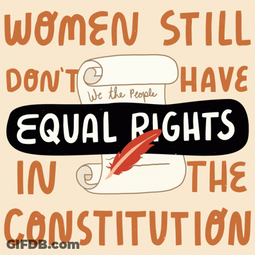 Sign Saying Women Still Don't Have Equal Rights In The Constitution GIF