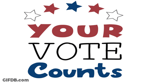 Sign Saying Your Vote Counts With Stars GIF