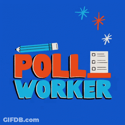 Sign Up To Be A Poll Worker In Arizona On Blue Background GIF
