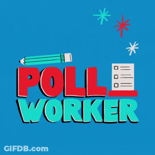 Sign Up To Be A Poll Worker In Florida With A Blue Background GIF