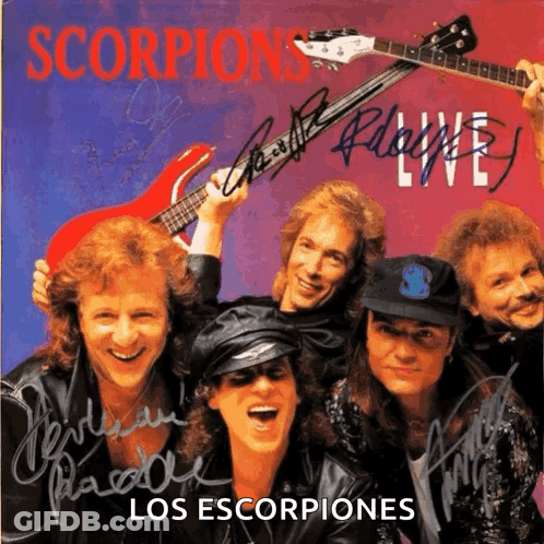 Signed Scorpions Album Cover GIF