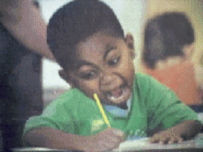 Signing Funny Kid Taking Test Meme GIF