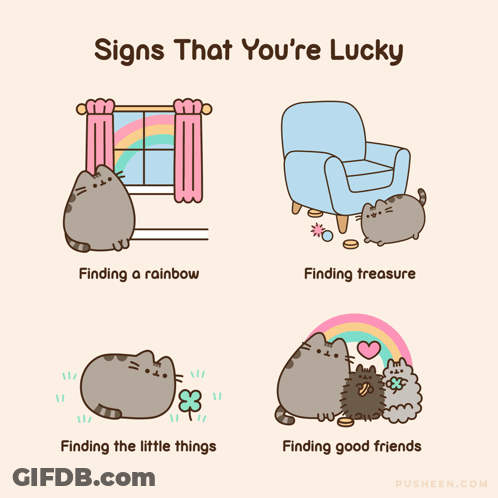 Signs You're Lucky Includes Rainbow Treasure Friends GIF
