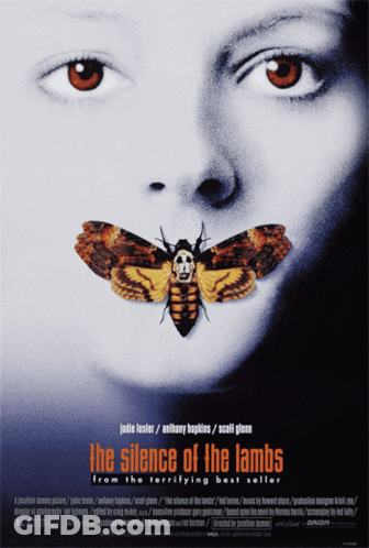 Silence Of The Lambs Moth With Skull GIF