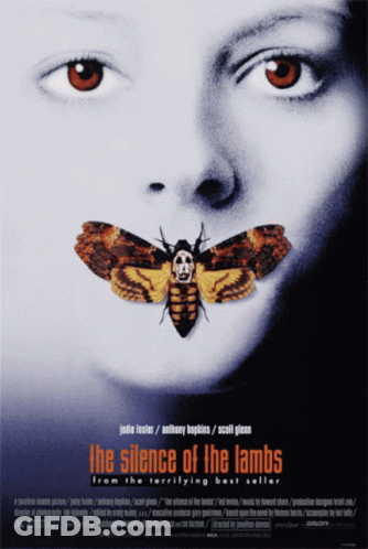 Silence Of The Lambs Movie Poster Woman And Moth GIF