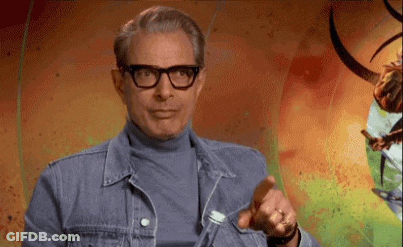 Silence Sign Jeff Goldblum GIF