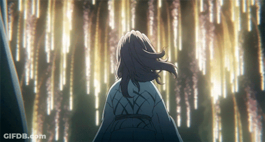 Silent Voice Falling Fireworks Display GIF