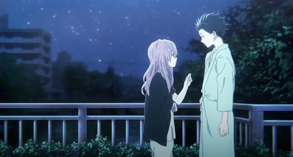 Silent Voice Nishimiya Touching Ishida GIF
