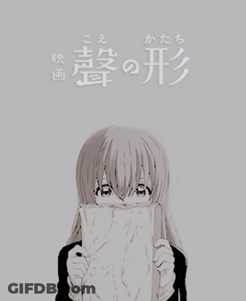 Silent Voice Shouko Holding Paper GIF