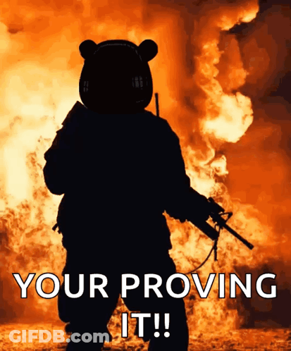 Silhouette Bear Holding Gun Your Proving It GIF