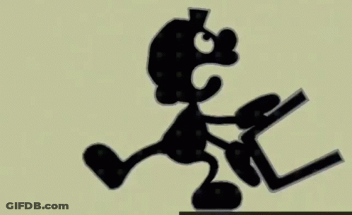 Silhouette Cartoon Character Running With Bucket GIF