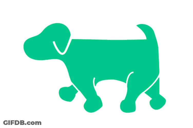 Silhouette Dog Walking GIF