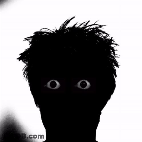 Silhouette Face With Glowing Eyes GIF