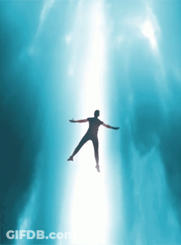 Silhouette Floating Arms Outstretched GIF