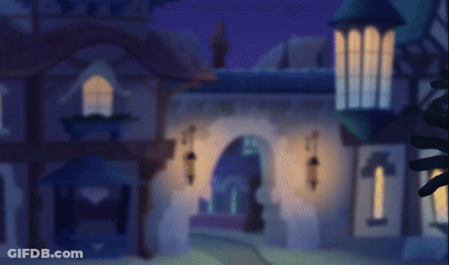 Silhouette Hands Reaching Toward Building At Night GIF