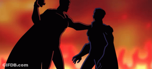 Silhouette Holding Another Man's Arm GIF