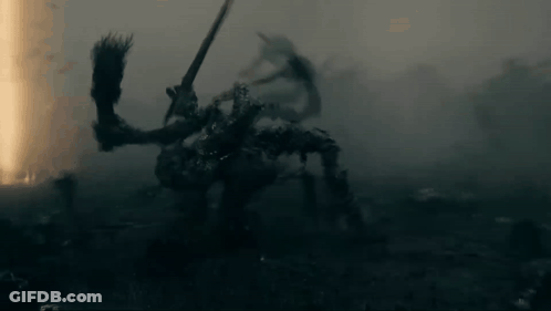 Silhouette Holding Sword GIF