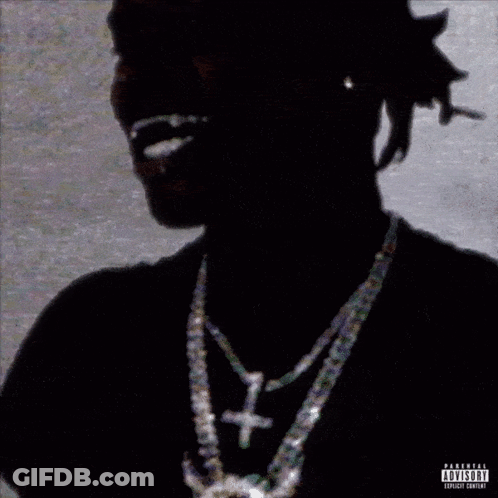 Silhouette Man Cross Necklace Parental Advisory GIF