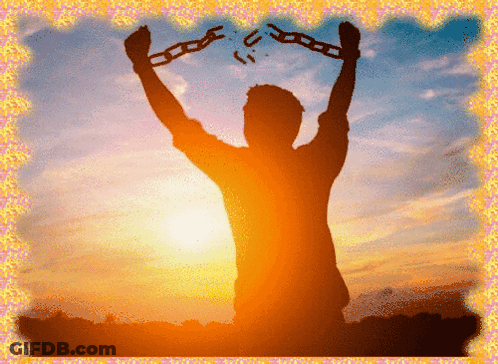 Silhouette Man Holding Chains GIF