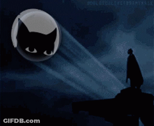 Silhouette Man In Front Of Cat Eye Sphere GIF