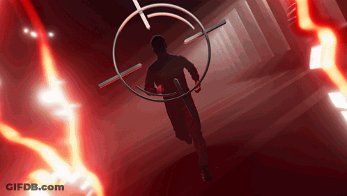 Silhouette Man In Red Room With Target GIF