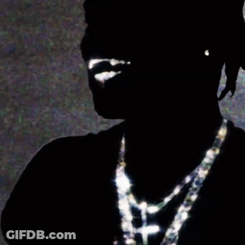 Silhouette Man Necklace Of Diamonds GIF