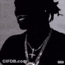 Silhouette Man With Cross Pendant GIF