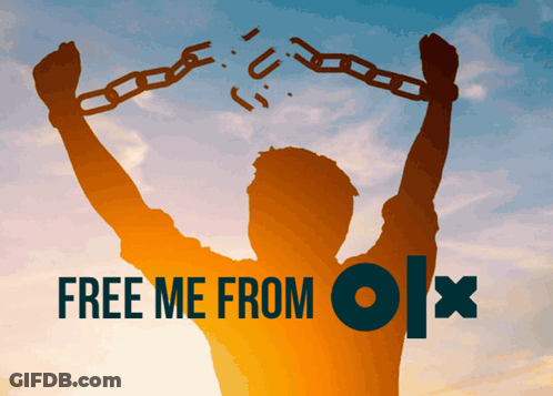 Silhouette Of Man Holding Chains Free Me From OLX GIF