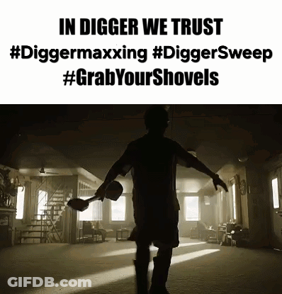 Silhouette Of Man Holding Shovel In GIF