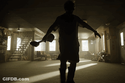 Silhouette Of Man Holding Shovel GIF