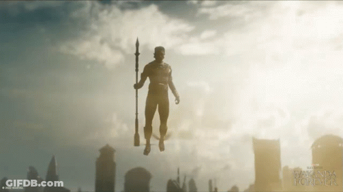 Silhouette Of Man Holding Spear Wakanda Forever GIF