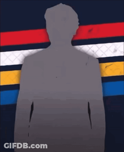 Silhouette Of Man In Colorful Stripes GIF