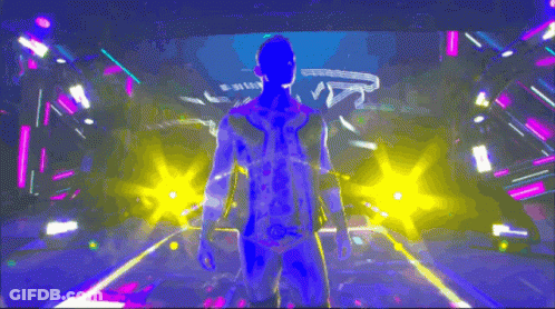 Silhouette Of Man In Dark Room With Yellow Light GIF