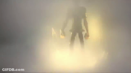 Silhouette Of Man In Foggy Room GIF