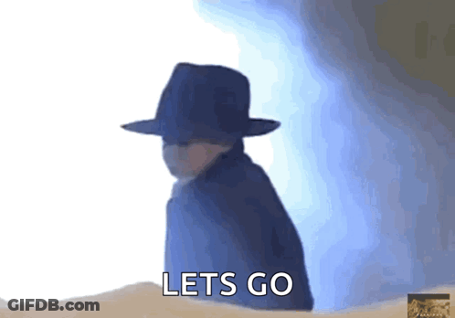 Silhouette Of Man In Hat Saying Lets Go GIF