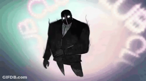 Silhouette Of Man In Suit And Tie Standing In Air GIF