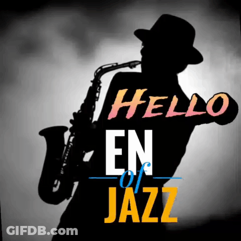 Silhouette Of Man Playing Saxophone Hello End Of Jazz GIF