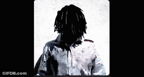 Silhouette Of Man With Dreadlocks And Blood GIF