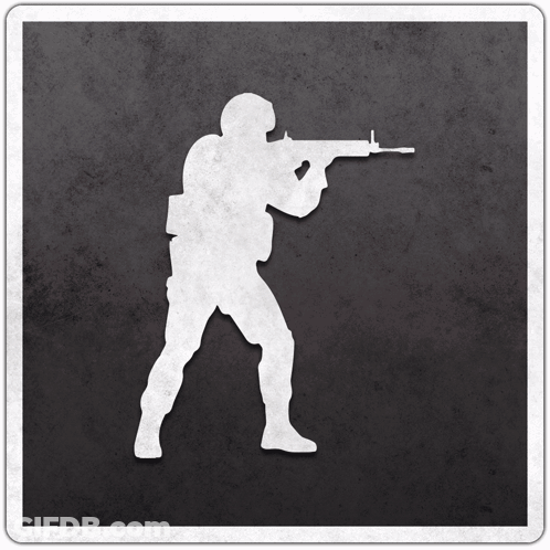 Silhouette Of Man With Gun On Black Background GIF