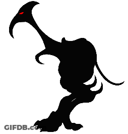 Silhouette Of Monster With Red Eyes GIF