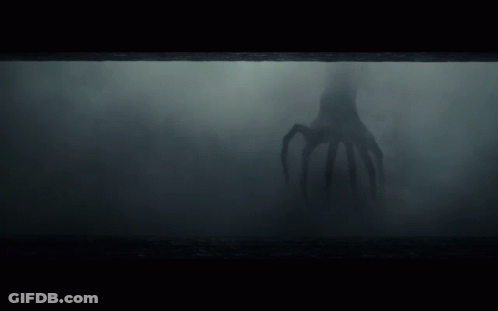Silhouette Of Person Holding Sword In Water GIF