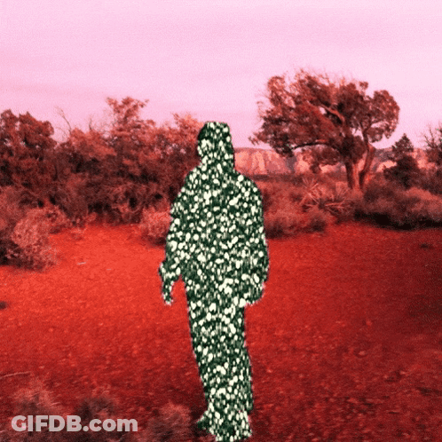 Silhouette Of Person In Camouflage Suit GIF