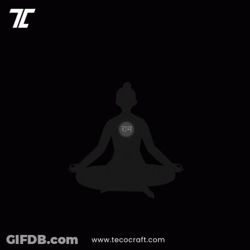 Silhouette Of Person In Lotus Position Saying Ram GIF