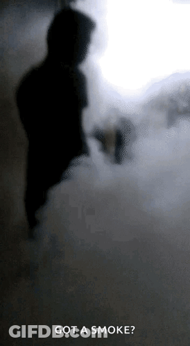 Silhouette Of Person In Smoke-Filled Room GIF