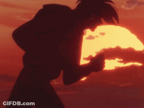 Silhouette Of Person Standing In Front Of Sun GIF