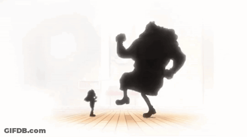 Silhouette Of Person Standing Next To Larger Person GIF