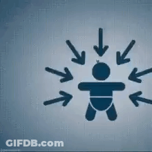 Silhouette Of Person With Arrows GIF