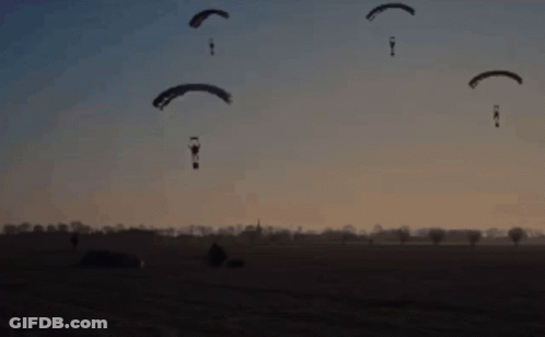 Silhouette Of Soldier Holding Rifle GIF